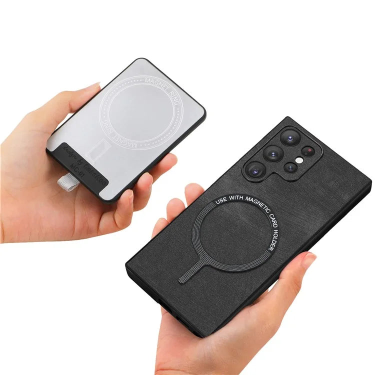 D7 For Samsung Galaxy S22 Ultra 5G Kickstand Case Detachable Magnetic Phone Cover with Card Slot