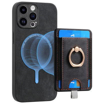 D7 For iPhone 13 Pro Case Detachable Magnetic Card Slot Kickstand Phone Case