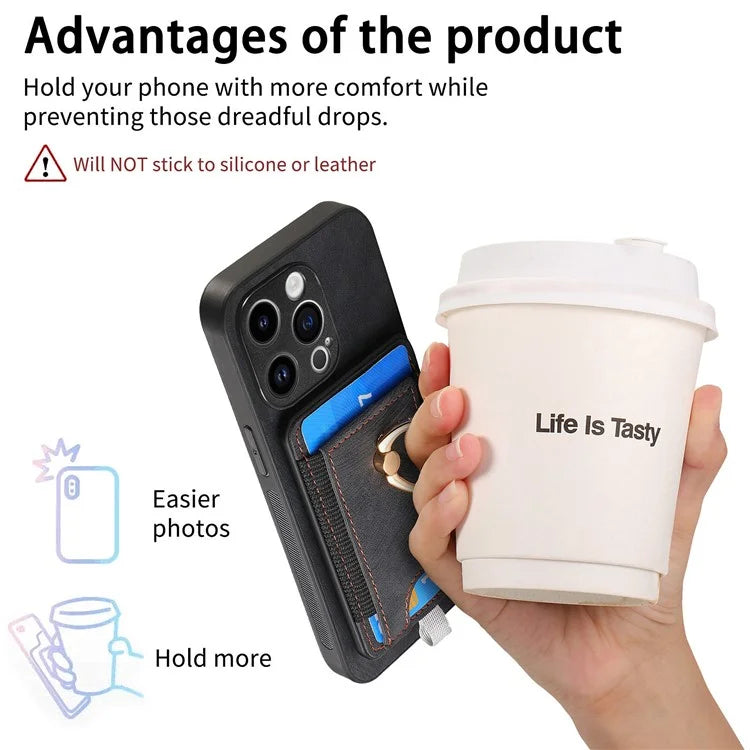D7 For iPhone 13 Pro Case Detachable Magnetic Card Slot Kickstand Phone Case
