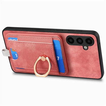 D7 For Samsung Galaxy A05s 4G Case Ring Kickstand Cover Detachable Phone Card Bag