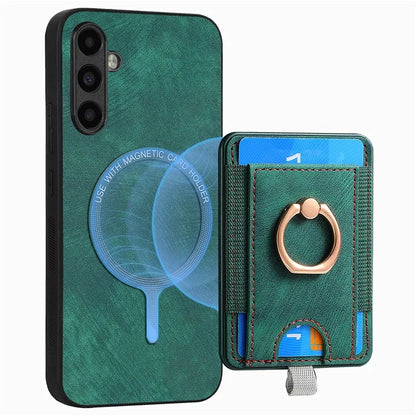 D7 For Samsung Galaxy A05s 4G Case Ring Kickstand Cover Detachable Phone Card Bag