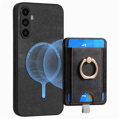 D7 For Samsung Galaxy A55 5G Case Detachable Card Slot Magnetic Phone Case with Kickstand