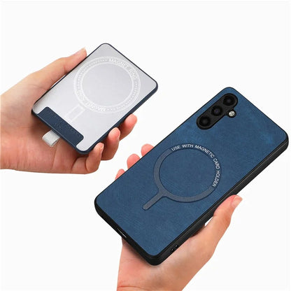 D7 For Samsung Galaxy A35 5G Kickstand Case Detachable Card Holder Retro Phone Cover