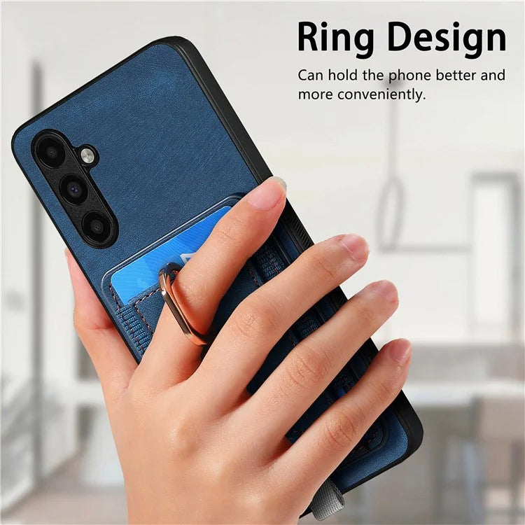 D7 For Samsung Galaxy A34 5G Kickstand Case Detachable Card Slot Magnetic Phone Cover
