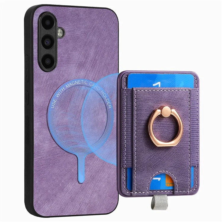 D7 For Samsung Galaxy A25 5G (Global) (161.0 x 76.5 x 8.3mm) Case Retro Leather+TPU Phone Shell with Kickstand