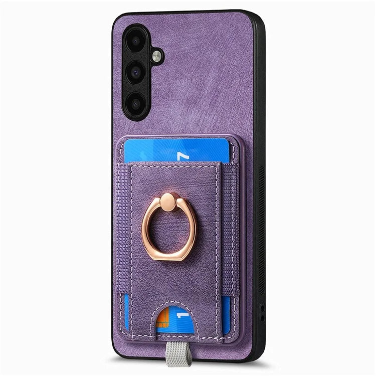 D7 For Samsung Galaxy A25 5G (Global) (161.0 x 76.5 x 8.3mm) Case Retro Leather+TPU Phone Shell with Kickstand