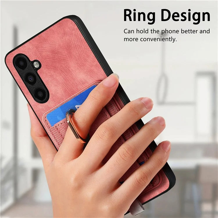 D7 For Samsung Galaxy A24 4G (162.1 x 77.6 x 8.3mm) Kickstand Case Magnetic Phone Case with Card Slot