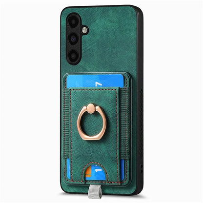 D7 For Samsung Galaxy A24 4G (162.1 x 77.6 x 8.3mm) Kickstand Case Magnetic Phone Case with Card Slot