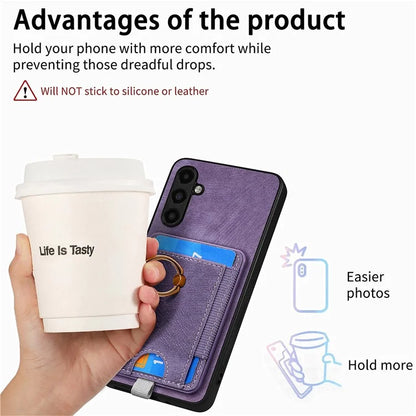 D7 For Samsung Galaxy A24 4G (162.1 x 77.6 x 8.3mm) Kickstand Case Magnetic Phone Case with Card Slot