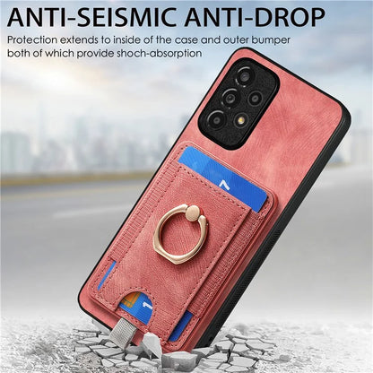 D7 For Samsung Galaxy A13 4G Case with Kickstand Detachable Card Slot Magnetic Phone Shell