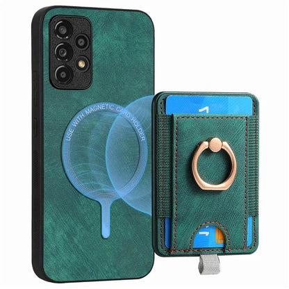 D7 For Samsung Galaxy A13 4G Case with Kickstand Detachable Card Slot Magnetic Phone Shell