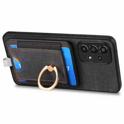 D7 For Samsung Galaxy A13 4G Case with Kickstand Detachable Card Slot Magnetic Phone Shell