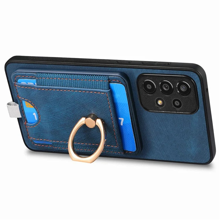 D7 For Samsung Galaxy A13 4G Case with Kickstand Detachable Card Slot Magnetic Phone Shell