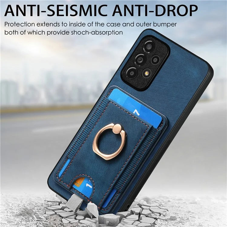 D7 For Samsung Galaxy A13 4G Case with Kickstand Detachable Card Slot Magnetic Phone Shell