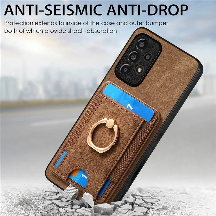 D7 For Samsung Galaxy A13 4G Case with Kickstand Detachable Card Slot Magnetic Phone Shell