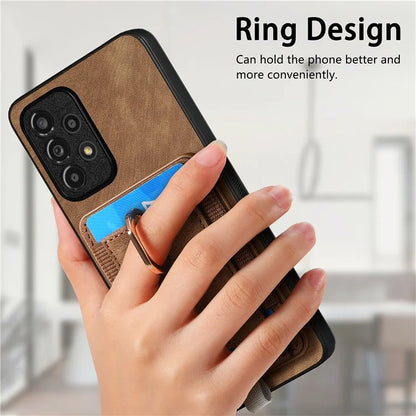 D7 For Samsung Galaxy A13 4G Case with Kickstand Detachable Card Slot Magnetic Phone Shell