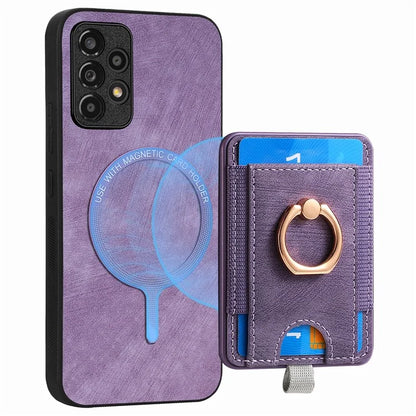 D7 For Samsung Galaxy A13 4G Case with Kickstand Detachable Card Slot Magnetic Phone Shell