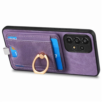D7 For Samsung Galaxy A13 4G Case with Kickstand Detachable Card Slot Magnetic Phone Shell