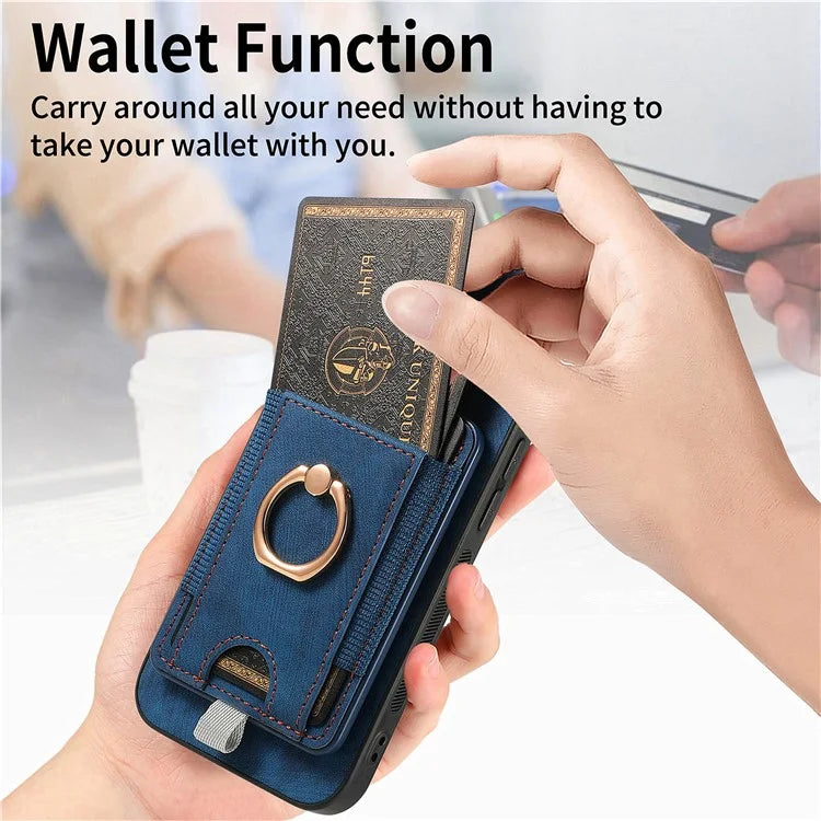 D7 For Samsung Galaxy A14 5G / A14 4G Phone Cover Detachable Card Slot Magnetic Case