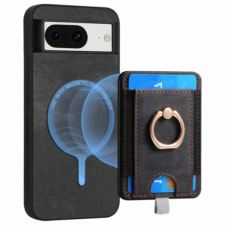 D7 For Google Pixel 8 Kickstand Case Magnetic Card Slot Phone Protector
