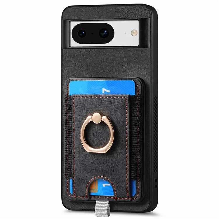 D7 For Google Pixel 8 Kickstand Case Magnetic Card Slot Phone Protector