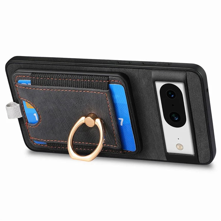 D7 For Google Pixel 8 Kickstand Case Magnetic Card Slot Phone Protector