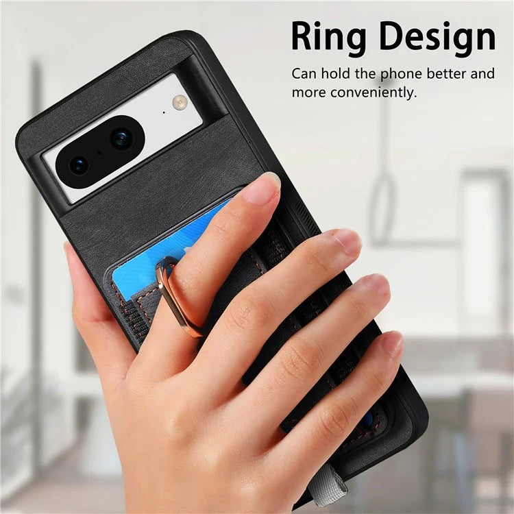 D7 For Google Pixel 8 Kickstand Case Magnetic Card Slot Phone Protector