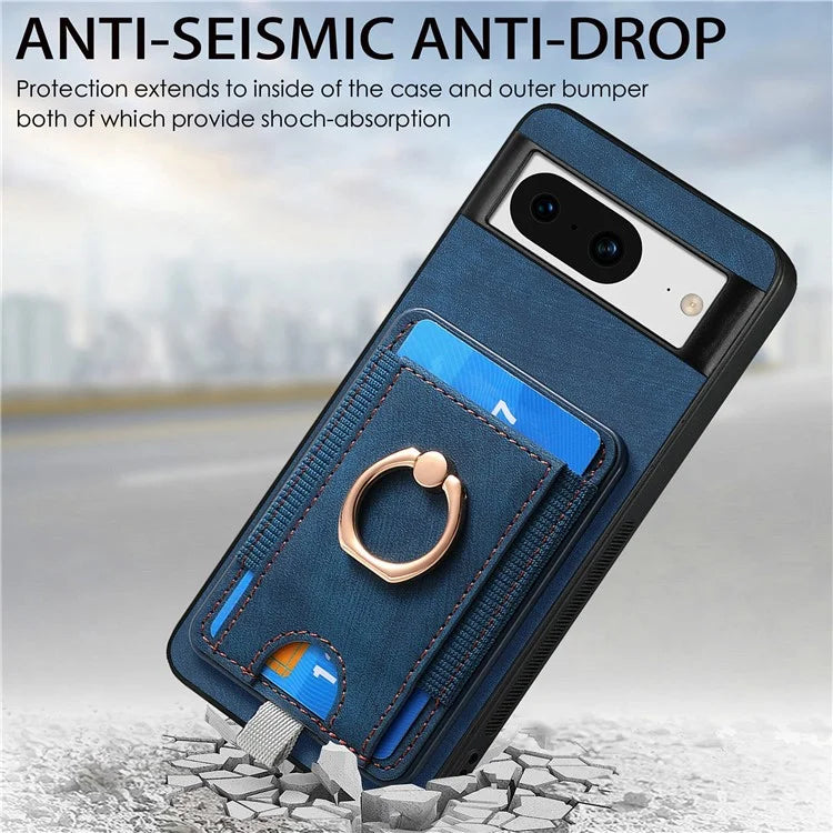 D7 For Google Pixel 8 Kickstand Case Magnetic Card Slot Phone Protector