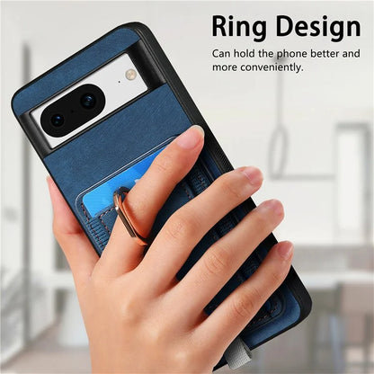 D7 For Google Pixel 8 Kickstand Case Magnetic Card Slot Phone Protector