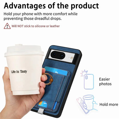 D7 For Google Pixel 8 Kickstand Case Magnetic Card Slot Phone Protector