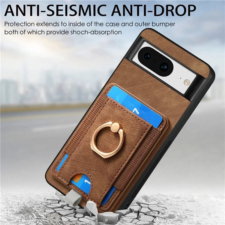 D7 For Google Pixel 8 Kickstand Case Magnetic Card Slot Phone Protector