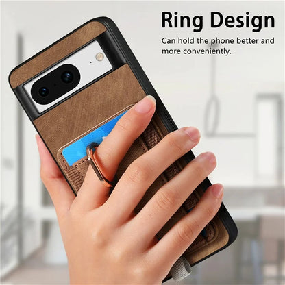 D7 For Google Pixel 8 Kickstand Case Magnetic Card Slot Phone Protector