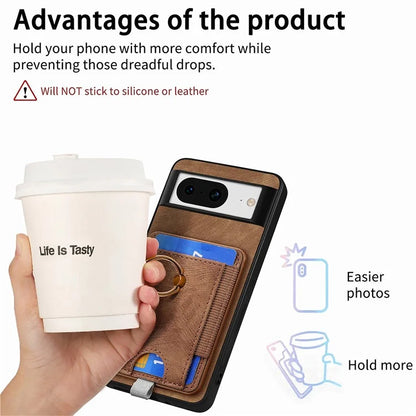 D7 For Google Pixel 8 Kickstand Case Magnetic Card Slot Phone Protector