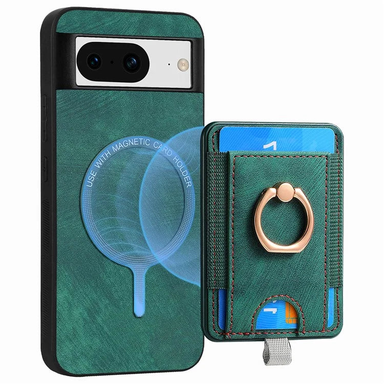 D7 For Google Pixel 8 Kickstand Case Magnetic Card Slot Phone Protector