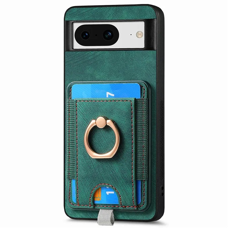 D7 For Google Pixel 8 Kickstand Case Magnetic Card Slot Phone Protector