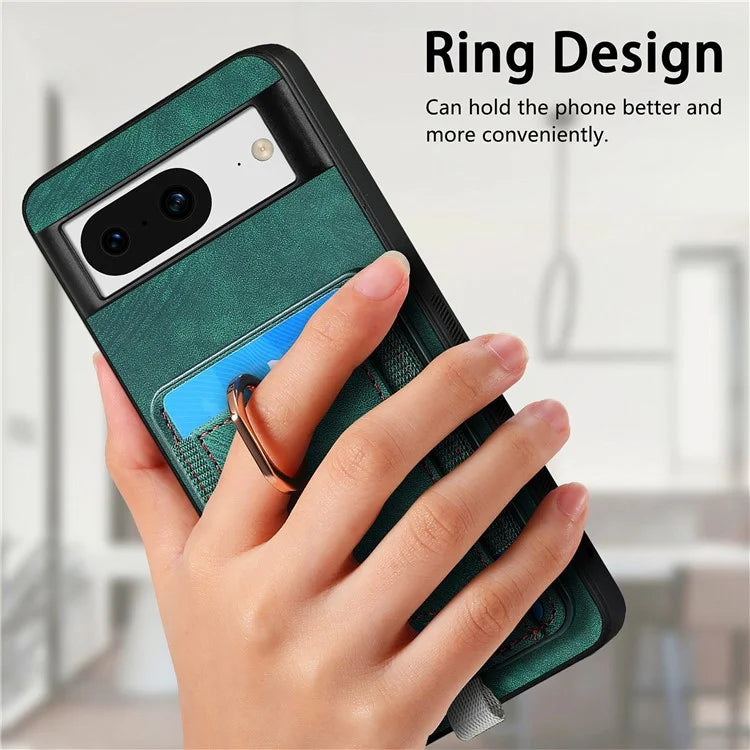 D7 For Google Pixel 8 Kickstand Case Magnetic Card Slot Phone Protector