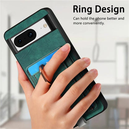 D7 For Google Pixel 8 Kickstand Case Magnetic Card Slot Phone Protector