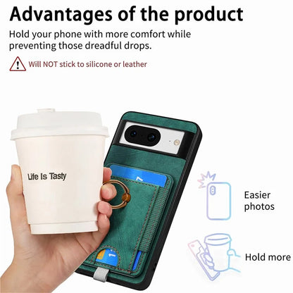 D7 For Google Pixel 8 Kickstand Case Magnetic Card Slot Phone Protector