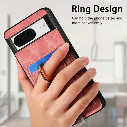 D7 For Google Pixel 8 Kickstand Case Magnetic Card Slot Phone Protector