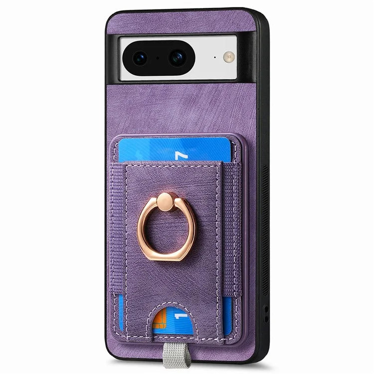D7 For Google Pixel 8 Kickstand Case Magnetic Card Slot Phone Protector