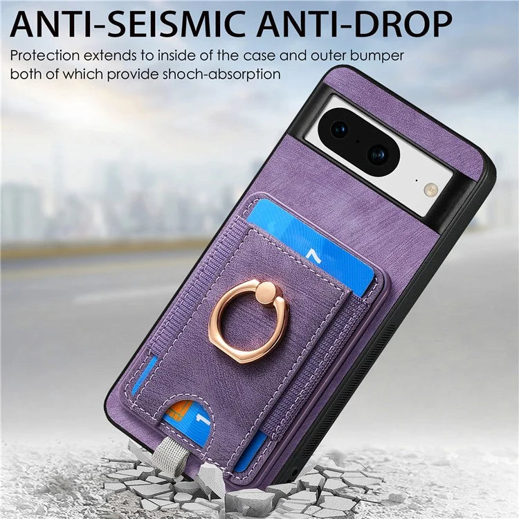 D7 For Google Pixel 8 Kickstand Case Magnetic Card Slot Phone Protector