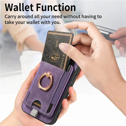 D7 For Google Pixel 8 Kickstand Case Magnetic Card Slot Phone Protector