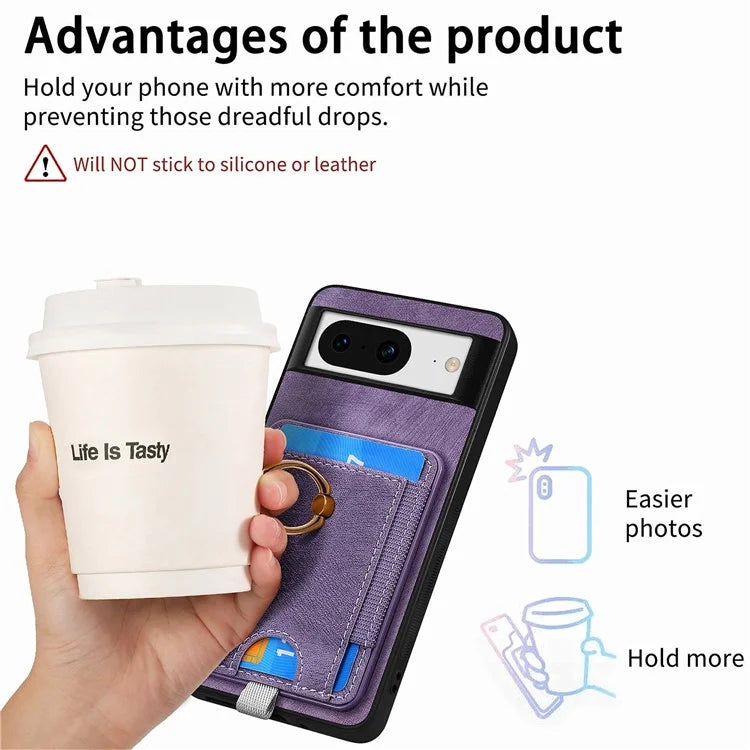 D7 For Google Pixel 8 Kickstand Case Magnetic Card Slot Phone Protector