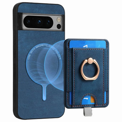 D7 For Google Pixel 8 Pro Cell Phone Case Detachable Magnetic Card Slot Kickstand Shell