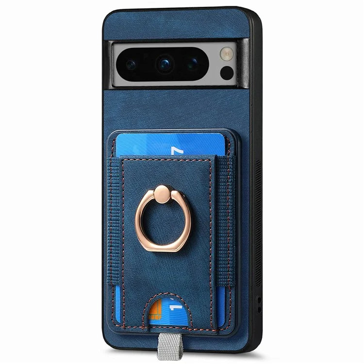 D7 For Google Pixel 8 Pro Cell Phone Case Detachable Magnetic Card Slot Kickstand Shell
