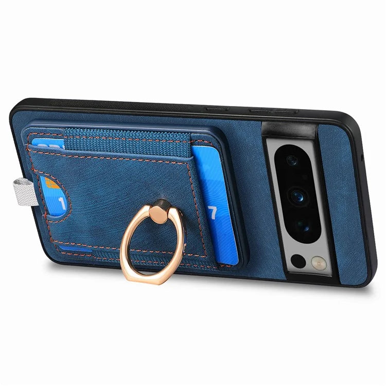 D7 For Google Pixel 8 Pro Cell Phone Case Detachable Magnetic Card Slot Kickstand Shell