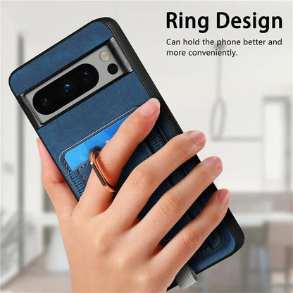 D7 For Google Pixel 8 Pro Cell Phone Case Detachable Magnetic Card Slot Kickstand Shell