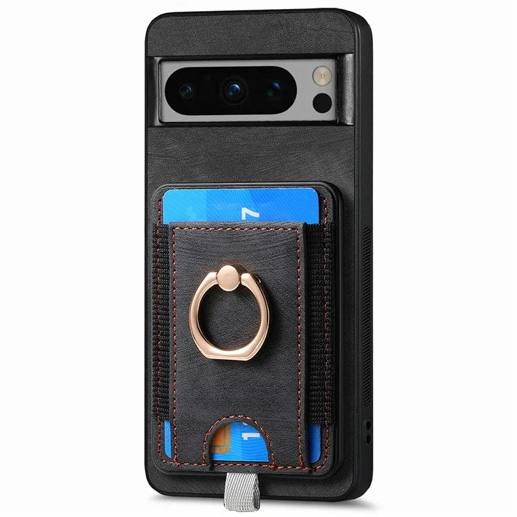 D7 For Google Pixel 8 Pro Cell Phone Case Detachable Magnetic Card Slot Kickstand Shell
