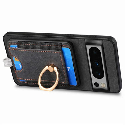 D7 For Google Pixel 8 Pro Cell Phone Case Detachable Magnetic Card Slot Kickstand Shell