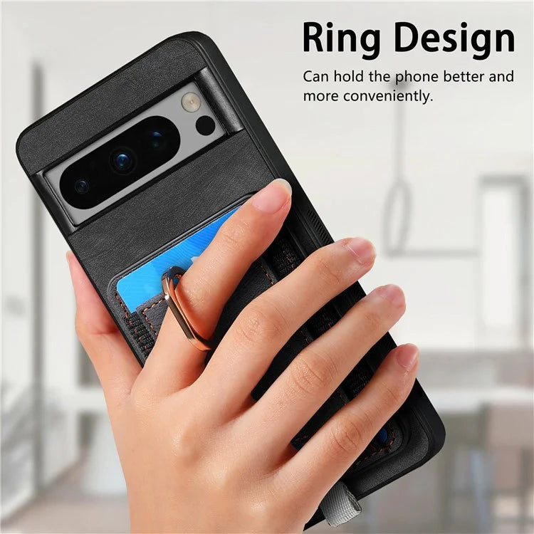 D7 For Google Pixel 8 Pro Cell Phone Case Detachable Magnetic Card Slot Kickstand Shell